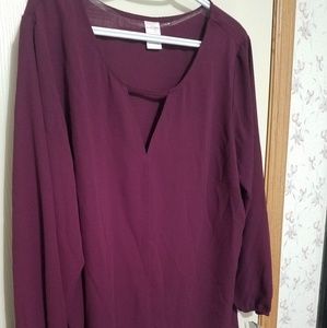 NWT Terra & Sky Lightweight Plum Blouse
